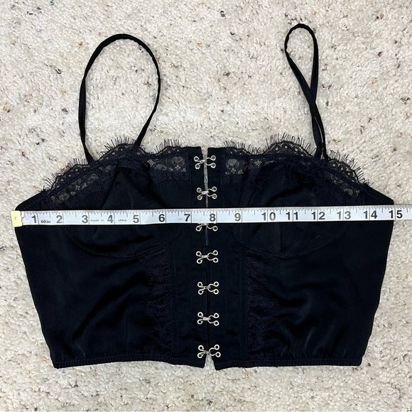 ASOS Corset Cami Lace Insert Adjustable Straps Elastic Bottom Hook-Eye Closure - Picture 9 of 12